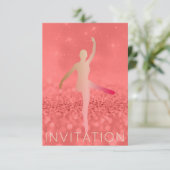 社交ダンスモダンダンサーピルエットピンク赤面フォキエ 招待状 (スタンド正面)