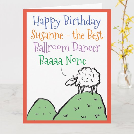 社交ダンス好きのあなたへ幸せな誕生日をお祝いします カード (黄色い花)