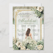 社交ダンス王室のセージグリーンキンセアニラ 招待状 (正面)