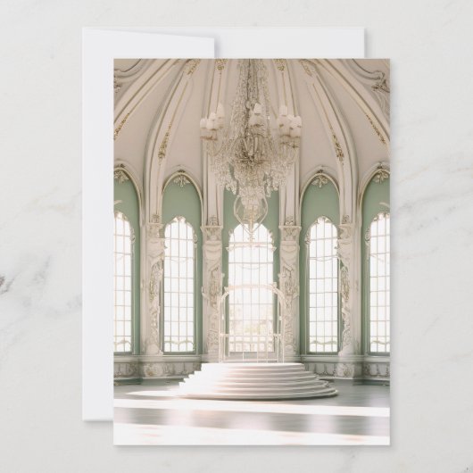 社交ダンス王室のバラ金ゴールドボウコケットキンセアニェラ 招待状 (裏面)