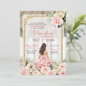 社交ダンス王室のピンクローズ金ゴールドキンセアニェラ 招待状 (スタンド正面)