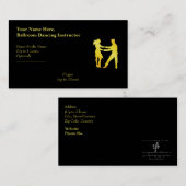 社交ダンス踊りインストラクターゴールデンブラススローガン 名刺 (正面/裏面)