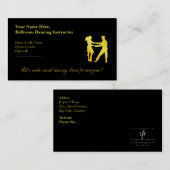 社交ダンス踊りインストラクターゴールデンブラス 名刺 (正面/裏面)