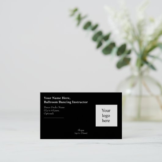 社交ダンス踊りインストラクターロゴスローガン 名刺 (スタンド正面)