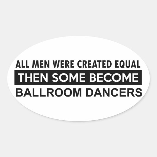 社交ダンス踊りデザイン 楕円形シール (正面)