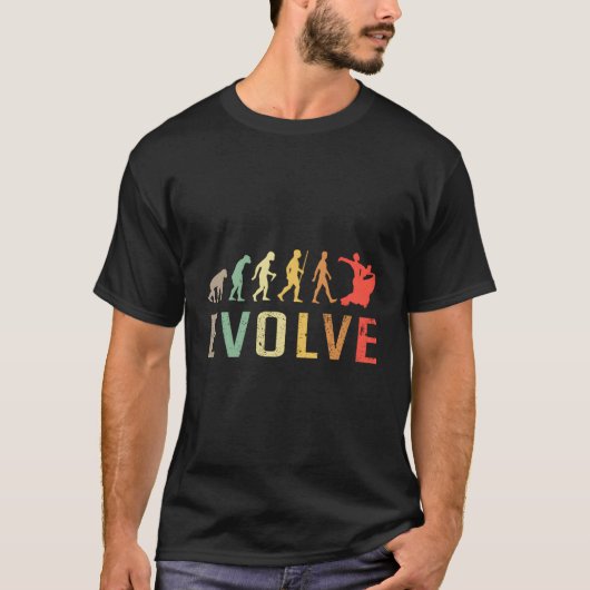 社交ダンス踊り進化ヴィンテージおもしろいデザイン Tシャツ (正面)
