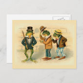 社交的なカエルの3匹 ポストカード (正面/裏面)