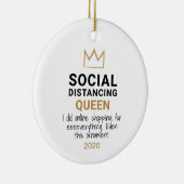 社交的なクイーンクリスマおもしろいス セラミックオーナメント (右)