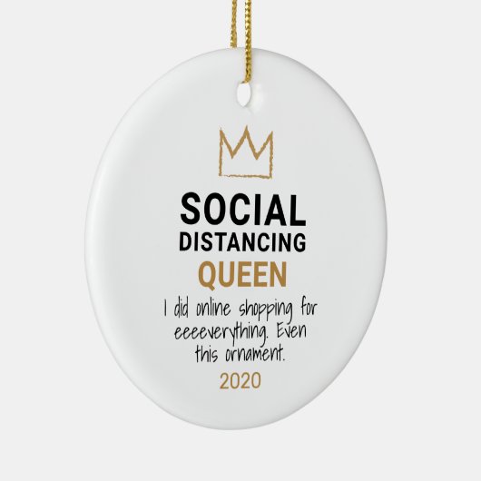 社交的なクイーンクリスマおもしろいス セラミックオーナメント (右)