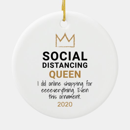 社交的なクイーンクリスマおもしろいス セラミックオーナメント (裏面)