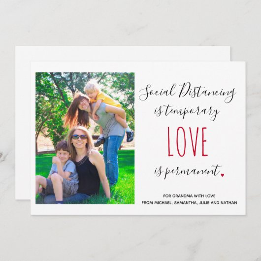 社交的な愛の引用文カスタムの写真の挨拶 (正面/裏面)