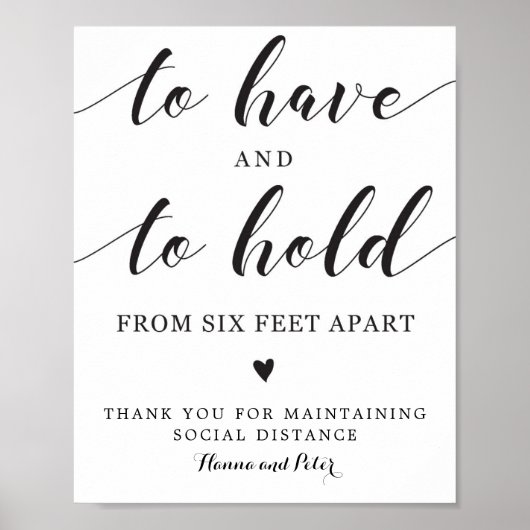 社交的な距離の印を持つ ポスター (正面)