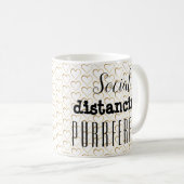 社交的な金ゴールドの心を込めた転送 コーヒーマグカップ (正面右)