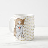 社交的な金ゴールドの心を込めた転送 コーヒーマグカップ (正面左)