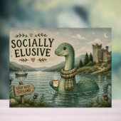 社交的に謎のネッシー ふわふわの未確認生物 ロッホネス アクリルサイン (ニュートラル)