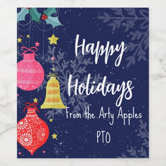 社交的に離れた隣人からの幸せな休日 ワインラベル (シングルラベル)