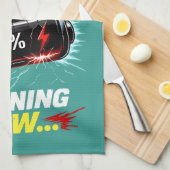 社交電池が切れそう 面白い内向型Tシャツ キッチンタオル (四つ折り)