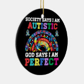 社会がI_m自閉症の神がI_mパーフェクトオートを言う セラミックオーナメント (右)