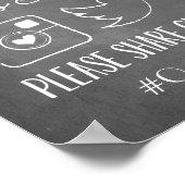 社会になろう黒板 |の結婚ハッシュタグ記号 ポスター (角)