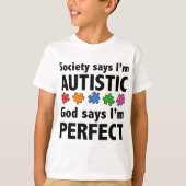社会は私を聴診していると言う。神は私が完璧だと言っている。 Tシャツ (正面)