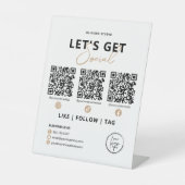 社会モダンQRコードを取得しよう 台座サイン (正面)