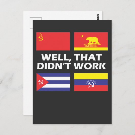 社会主義が社会主義の共産主義に作用しないアンチ ポストカード (正面/裏面)