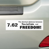 社会主義と自由の豊かさの距離 バンパーステッカー (車上)