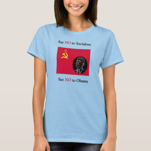 社会主義にノーと言うオバマにノーと言う Tシャツ