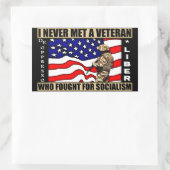 社会主義のために戦った退役軍人に会ったことがない! 長方形シール (バッグ)