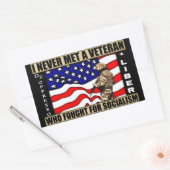 社会主義のために戦った退役軍人に会ったことがない! 長方形シール (封筒)