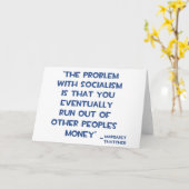 社会主義のマーガレット・サッチャーの引用文の問題 カード (黄色い花)