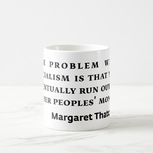 社会主義のマーガレット・サッチャーの引用文 コーヒーマグカップ (中央)