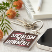 社会主義は滅亡であり、資本主義は権力である キーホルダー (正面右)