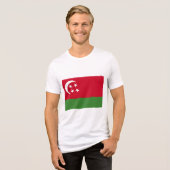 社会主義コモロ国旗Tシャツ トライブレンドTシャツ (正面全面)