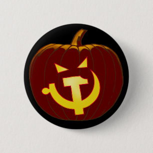 社会主義ハロウィーンのカボチャのちょうちん 缶バッジ