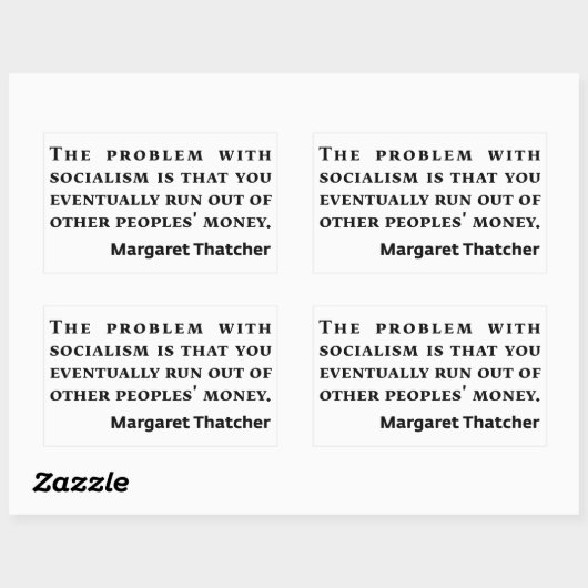 社会主義マーガレットサッチャー引用文 長方形シール (シート)