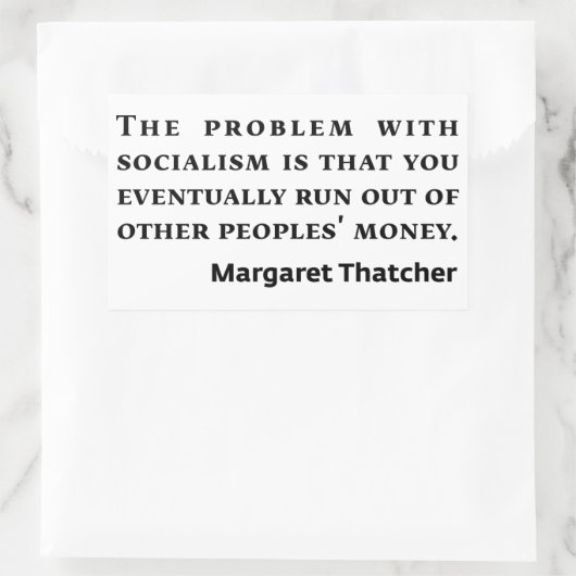 社会主義マーガレットサッチャー引用文 長方形シール (バッグ)