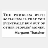 社会主義マーガレットサッチャー引用文 長方形シール (正面)