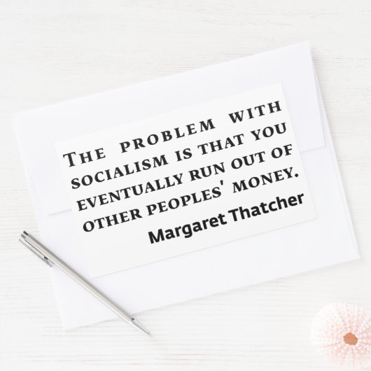 社会主義マーガレットサッチャー引用文 長方形シール (封筒)