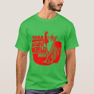 社会主義世界の猫 透明背景 ビンテージ Tシャツ