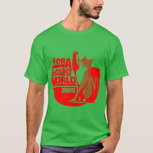 社会主義世界の猫 透明背景 ビンテージ Tシャツ (正面)