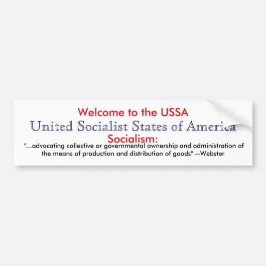 社会主義定義 バンパーステッカー (正面)