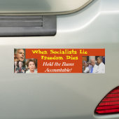 社会主義者のうその自由が死ぬ時: 自由主義者無し バンパーステッカー (車上)