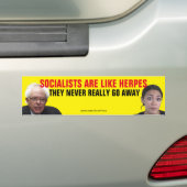 社会主義者は決して行かないヘルペスのよう遠くにだ バンパーステッカー (車上)