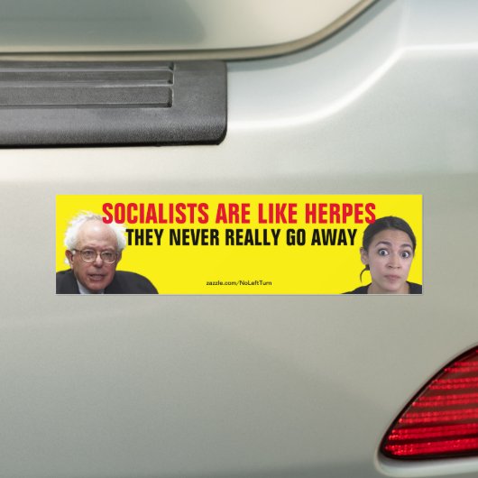 社会主義者は決して行かないヘルペスのよう遠くにだ バンパーステッカー (車上)