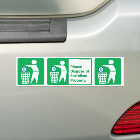 社会主義-民主党員の記号--を捨て下さい バンパーステッカー (車上)