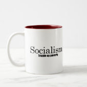 社会主義-窮乏の上の細流 ツートーンマグカップ (左)