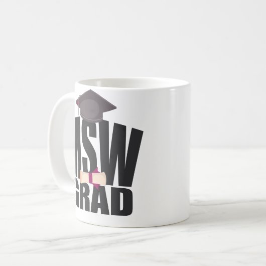 社会事業のマグのマスターのための卒業のギフト コーヒーマグカップ (正面左)