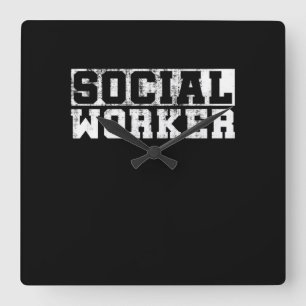社会人おもしろいヴィンテージ職業 スクエア壁時計