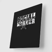 社会人おもしろいヴィンテージ職業 スクエア壁時計 (傾斜)